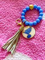 Blue Blues Hockey Silicone Bead Wristlet