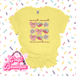Sweet Sweet Summertime Daisy & Strawberries Printed Tee - Butter Yellow