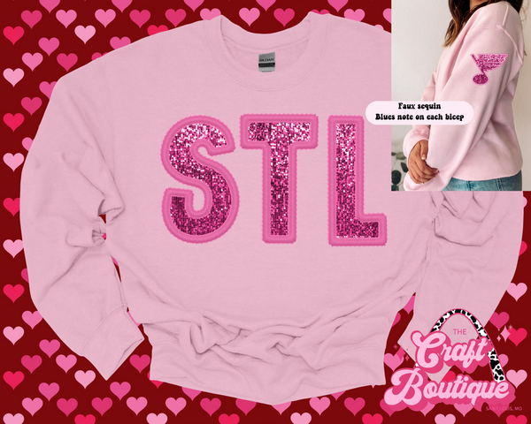 Monochromatic Pink Faux Sequin STL Sweatshirt  [Ashley's Edition]