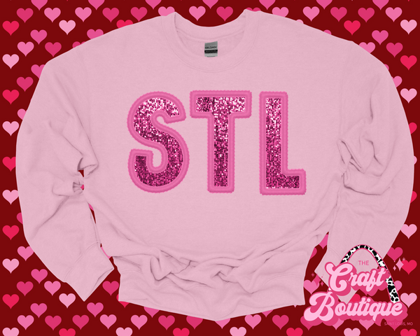 Pink Faux Sequin STL Sweatshirt