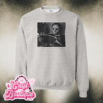 Vintage Wash Wine & 50 Shades Bath Printed Sweatshirt - Heather Ash Gray