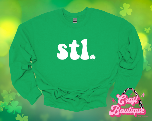 Groovy STL with Shamrock Printed Sweatshirt - Green