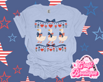 Vintage Patriotic Geese T-Shirt - Light Blue