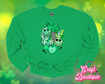 Retro St. Patrick's Day Collage Printed Sweatshirt - Green