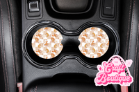 Cute Checkered Mushroom Car Coaster Set