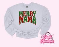 Merry Mama Sparkly Printed Sweatshirt