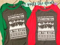 Christmas Time in the City Raglan