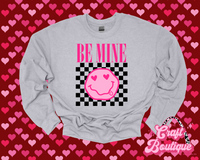 Be Mine Checker Printed Sweatshirt - Gray