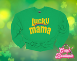 Gold Lucky Mama Printed Sweatshirt - Green