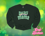 Mint Lucky Mama Printed Sweatshirt - Forest