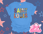 Saint Louis Treasures Printed Tee - Carolina Blue