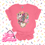Teacher Supplies Retro Colorful Printed Tee - Coral