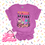 Tanned Tatted & Tipsy Summer Printed Tee - Heather Bright Purple