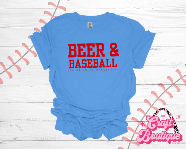 Beer & Baseball Tee St. Louis Cardinals - Light Blue