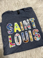 XL Saint Louis Treasures tshirt - heather navy