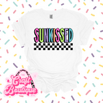 Sunkissed Neon/Checker Printed Tee - White