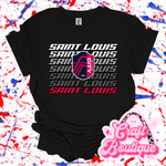 Saint Louis Soccer Ombre Printed Tee - Black