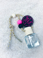 Hot Pink & Black Faith Over Fear Car Diffuser-