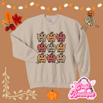 Leopard & Checkered Fall Color Pumpkins Printed Sweatshirt