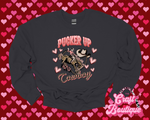 Pucker Up, Cowboy Printed Sweatshirt - Charcoal