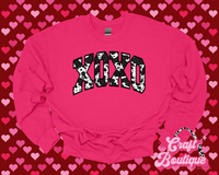 XOXO Sparkly Cow Print Sweatshirt - Pink