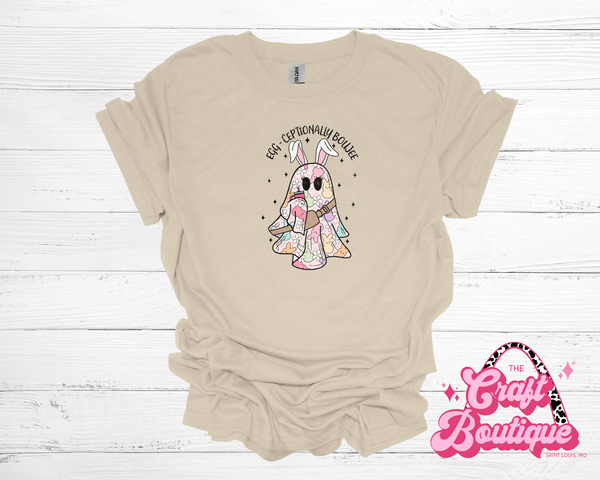 Egg-Ceptionally Boujee Printed Tee - Khaki