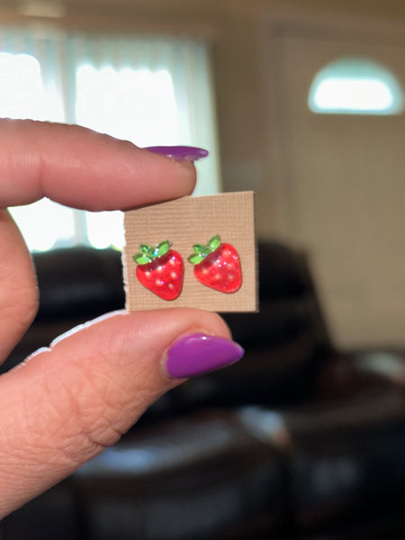 Mini Strawberry Earrings