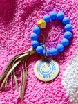 Blue Spoiled Blue Collar Wife Silicone Bead Wristlet