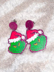Sparkly Grinch Dangles