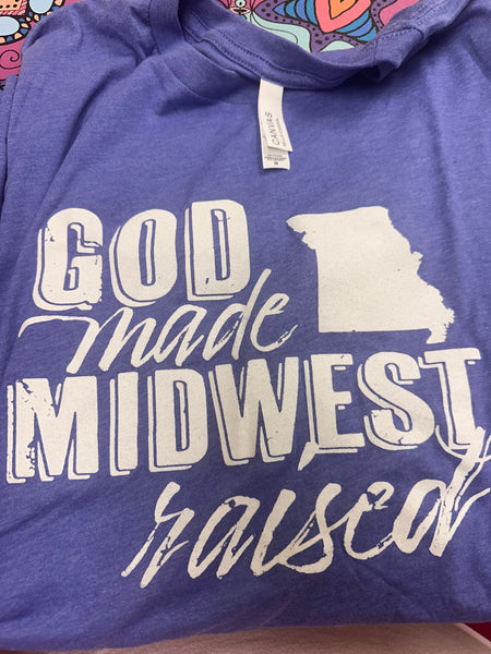 Size M God Made Midwest Raised T-Shirt
