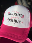 Pink & White Trucker Hat - Lil Bit Hoosiey Lil Bit Boujee