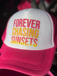 Pink & White Trucker Hat - Forever Chasing Sunsets