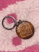 Wooden engraved MAMA keychain