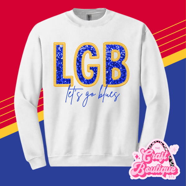 STL Hockey Faux Sequin LGB Printed Sweatshirt